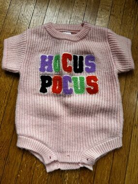 Pink 'Hocus Pocus' Knit One-Piece Romper 6-12mos